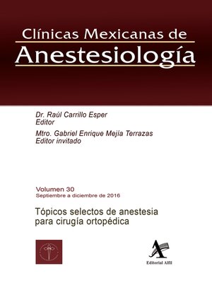 cover image of Tópicos selectos de anestesia para cirugía ortopédica